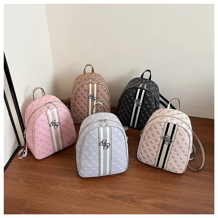 2025 Trendy Casual Simple Old Fashioned Printed Backpack for Women - Spacious Design, Multi - Compartment, Perfect for Daily Use Good Vibrations