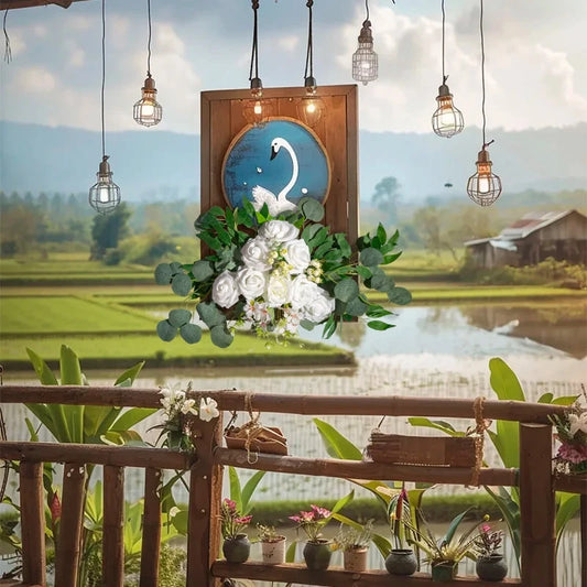 1pc Artificial Flower Decoration Wedding Welcome Card Flower Arch Flower Reception Ceremony Background Decorative Good Vibrations