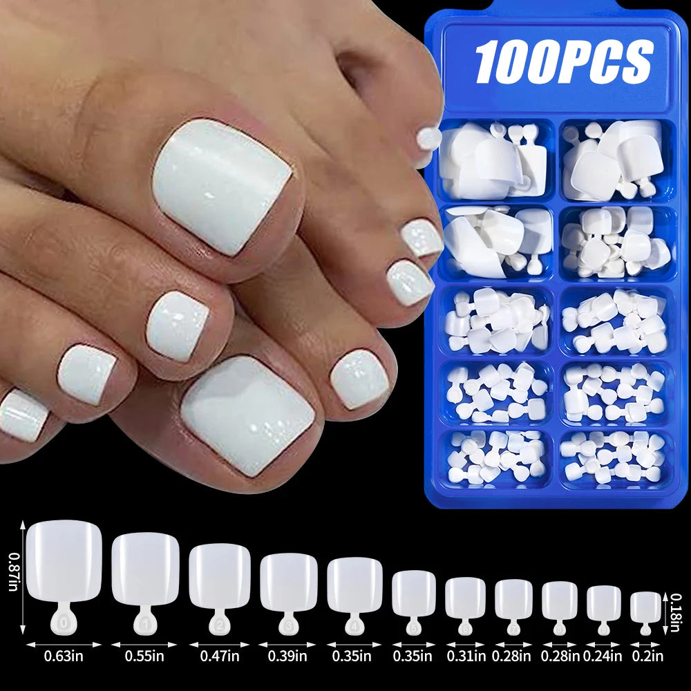 100Pcs Light Pink Press on Nails Short Medium Square Wearable Fake Nails Tips 10 sizes Full Cover False Nails Finger Decoration Good Vibrations