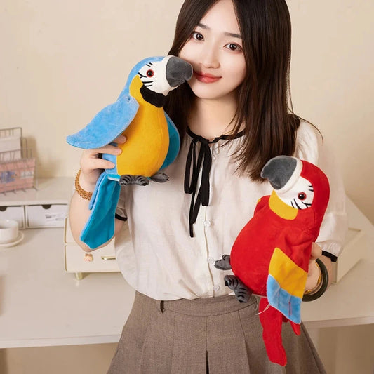 Talking Parrot Toy Interactive Stuffed Animal Plush Toy for Kids Record Parrot Repeat What You Say Funny Bird Toy Children Gift Good Vibrations