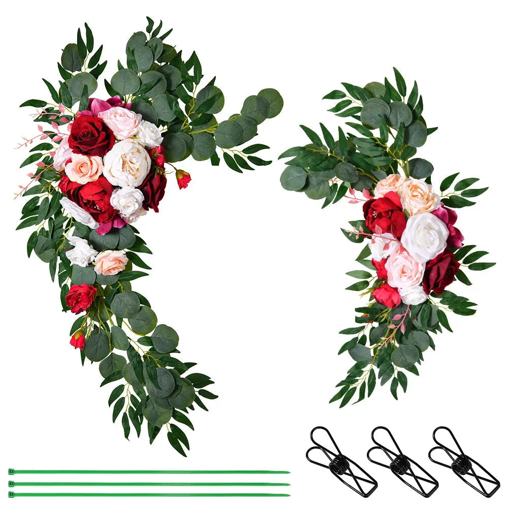 Wedding Arch Flower Wedding Home Decoration Round Artificial Flower Rose Peony Wedding Guest Card Decoration Good Vibrations