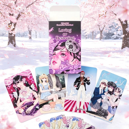 “Loving or Destroying” Anime-style Tarot Deck, 78 Cards per Set (10.2x6.0cm), Destiny Divination Board Game, Witch Prophecy Card Good Vibrations