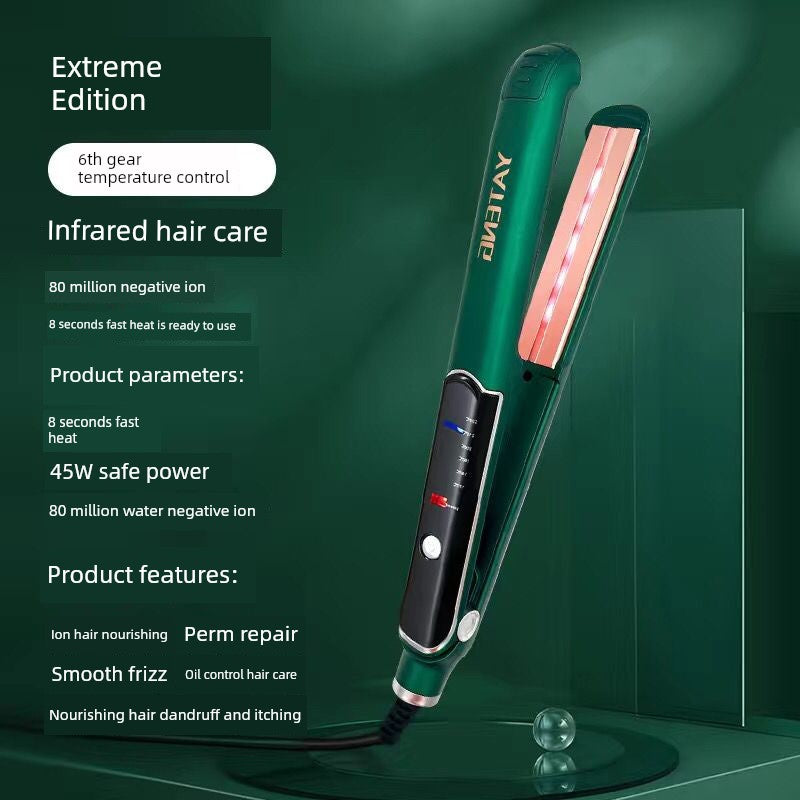 YATENG Ceramic Electric Hair Straightener Corn Stigma Wave Plate Hair Straightener Hair Curler Hair Curler and Straightener Dual-Use Inner Buckle Straightening Does Not Hurt Hair Good Vibrations