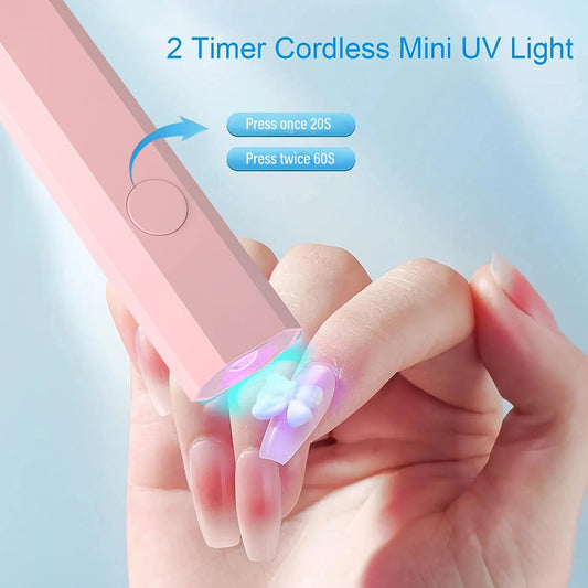YIKOOLIN Convenient Handheld Nail Dryer Lamp UV/LED Nail Curing All Gel Polish Nail Art Tool USB Rechargeabl Nail Lamp Good Vibrations