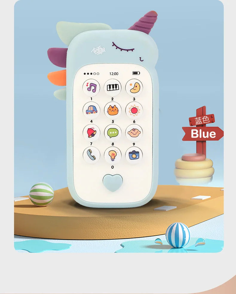 Baby Phone Toy Music Sound Telephone Sleeping Toys With Teether Simulation Phone Kids Infant Early Educational Toy Kids Gifts Good Vibrations