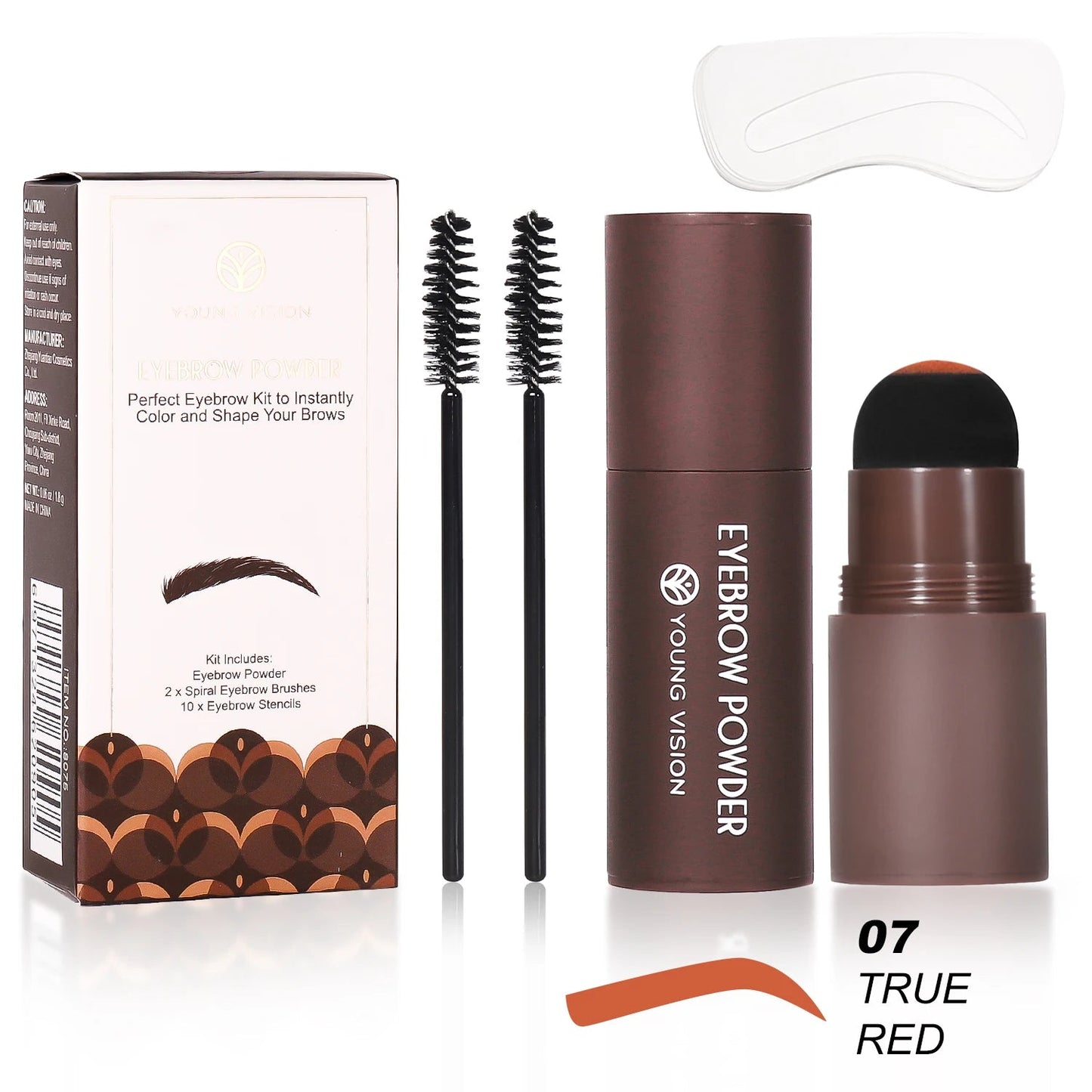 Eyebrow Stamp Stencil Kit - 1 Pcs Eye Brow Stamp Shaping Kit Long-Lasting Waterproof, Eyebrow Makeup Brow Shape with 10 PCS Good Vibrations