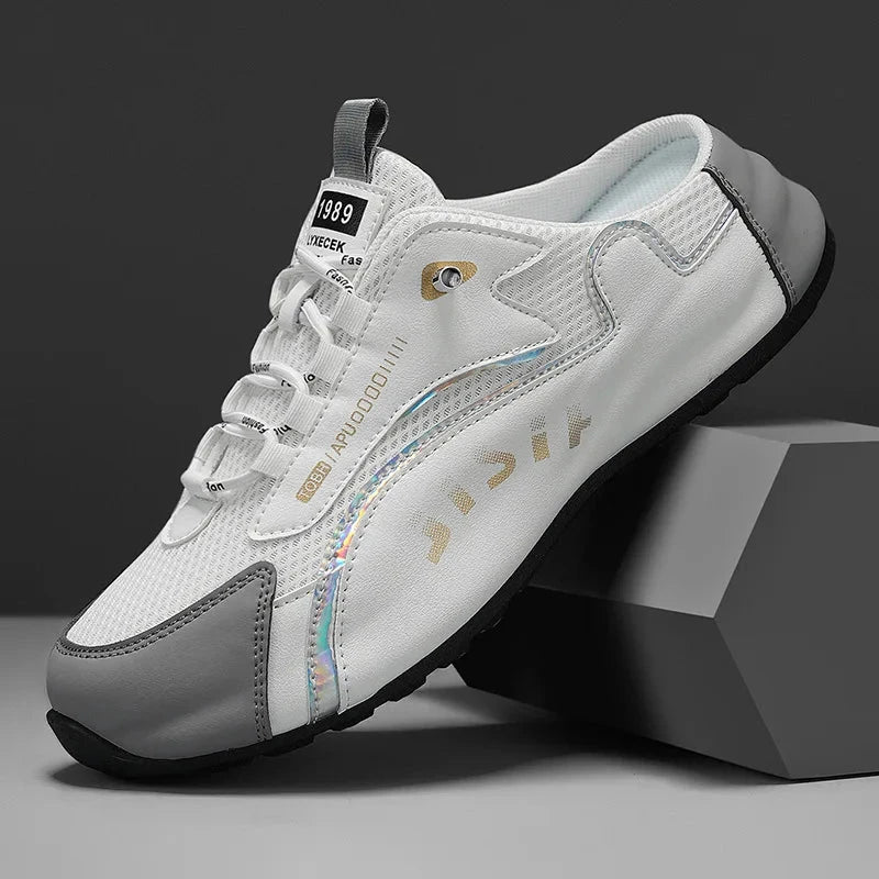 Large Men's Slippers Summer Breathable Mesh Slippers Fashion Soft-soled Casual Shoes for Men Light Sneakers Zapatos De Hombre Good Vibrations