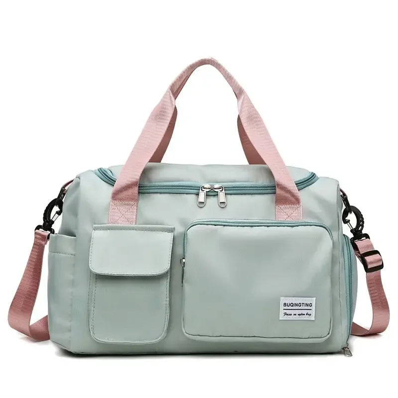 Travel Bag Large Capacity Weekender Carry On Duffle Bags with Shoe Compartment Sports Fitness Bags for Women Shoulder Bag Good Vibrations