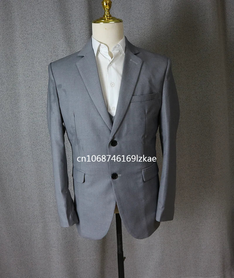 Classic Men Suit 3 Pieces Fashion Slim Fit Blazer Vest Pants Set Formal Business Wedding Tuxedos for Men Casual Clothing Good Vibrations