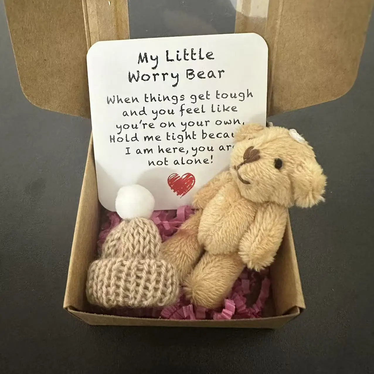Mini Plush Bear Gift Set with Inspirational Cards,Boxed Present Occasion Pocket Favors for Wedding, Graduation Valentines, Xmas Good Vibrations
