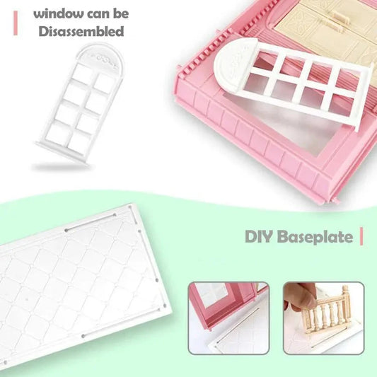 Dollhouse Girl Play House Toy Diy Tour Bus Bedroom Dresser Dining Kitchen Bathroom Shop Pretend Family Toys Girls Good Vibrations