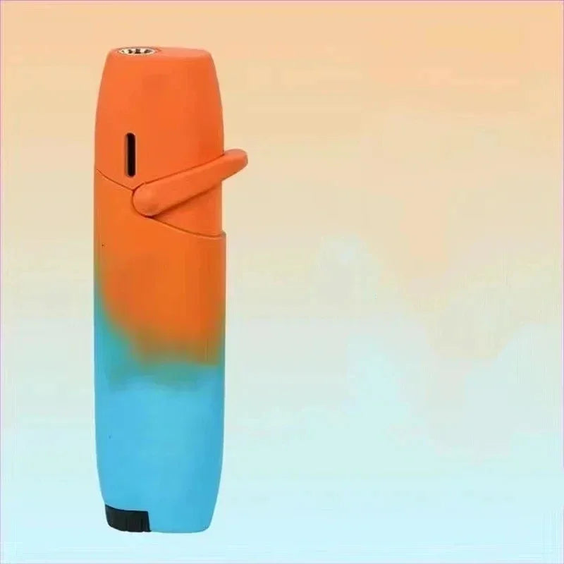 Metal Gradient Inflatable Rocker Lighter Windproof Pink Flame Butane Gas Outdoor Lighter High Beauty Gift for Men and Women Good Vibrations Adult Super Store