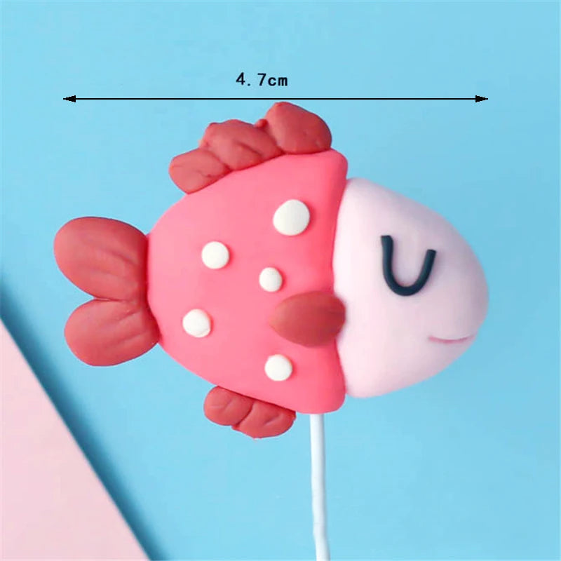 Mermaid Theme Cake Toppers Shell Starfish Fish Tail Children Girl Birthday Wedding Baby Shower Party Cake Decorations Supplies Good Vibrations