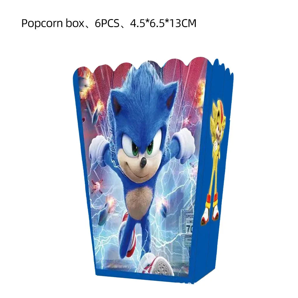 New Sonics Birthday Party Decorations Kids Party Supplies Paper Cups Tablecloth Cake Toppers Backdrop Baby Shower Decoration Good Vibrations