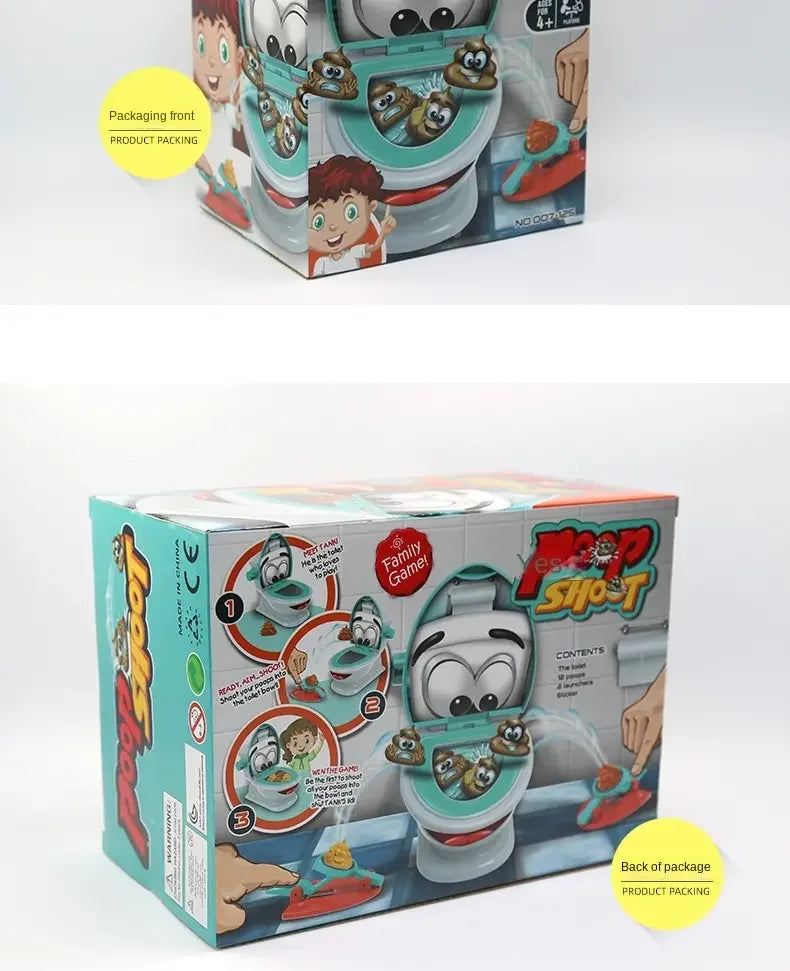 1 Set Poop Shooter Toy Funny Toilet Toy Family Party Relaxation Parent Child Interactive Game Tabletop PK Creative Catapult Game Good Vibrations