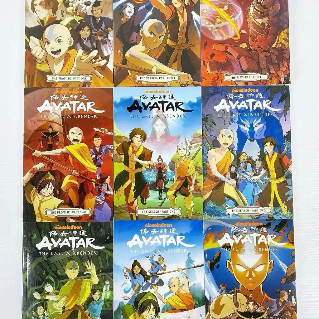 Avatar:The Last Airbender Season 1 Nine books + Season 2 Nine books English book American comics Action comedy fantasy story Good Vibrations