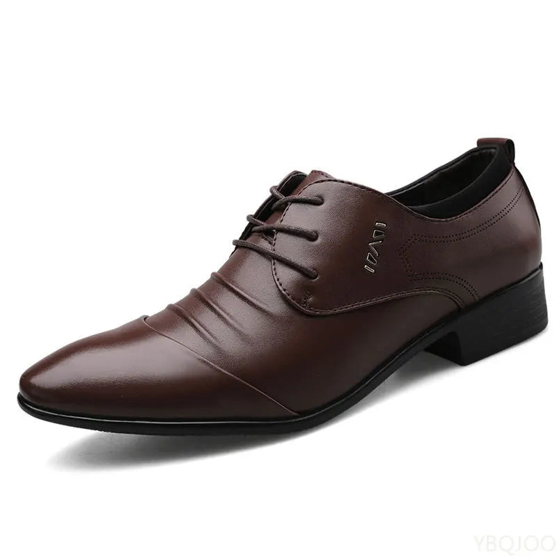 New Men's plus size shoes Trendy versatile business Flats Fashion comfort leather shoes Wedding party Male formal footwear Homme Good Vibrations
