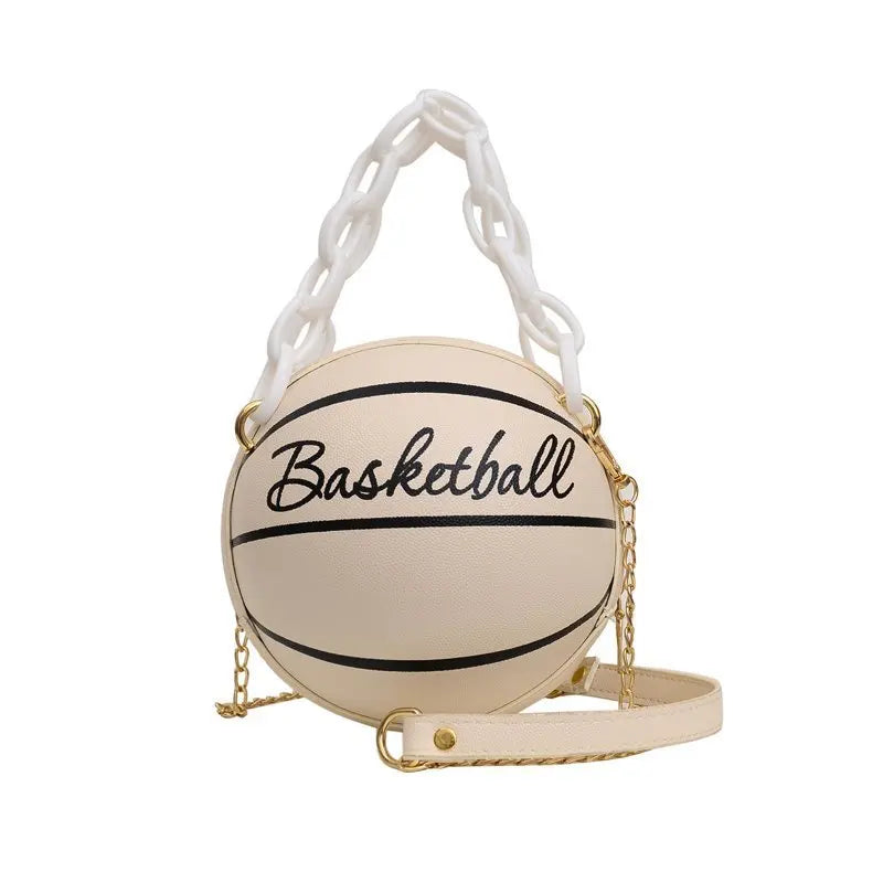 2025 Crossbody Bag New Network Red Personality Fun Pink Ins Versatile Chain Football Basketball Shoulder Bag Small Round Bag Good Vibrations