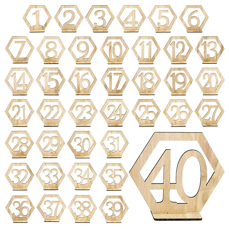 Wedding Number Wooden Table Place Card Rustic Wedding Engagement Reception Seat Decoration Number Signs Event Party Supplies Good Vibrations