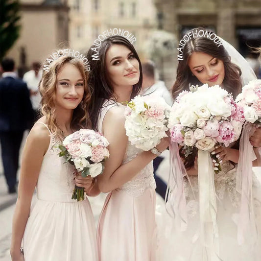 Bridesmaid Hair Accessories Rhinestone Headband Maid Of Honour Crystal Hairbands Team Bride Wedding Shower Party Jewelry Good Vibrations