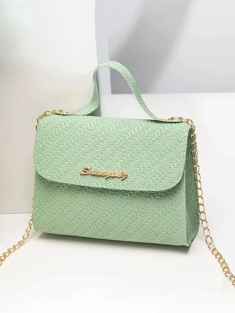 Embossing Chain Square Bag PU Leather Large Capacity Shoulder Crossbody Cell Phone Bag for Women purses and handbags Good Vibrations