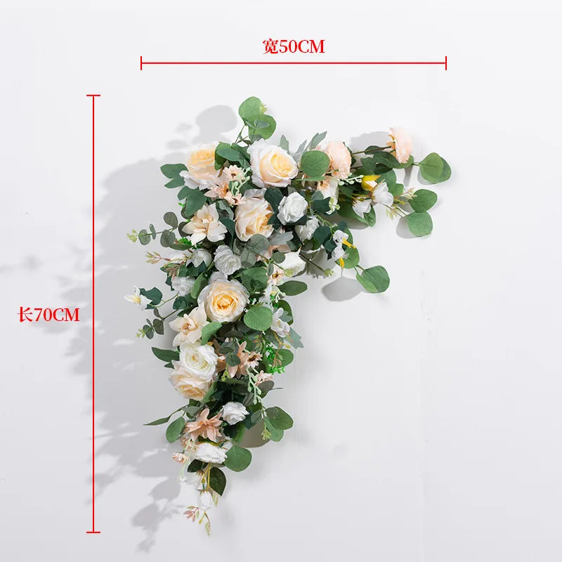 Artificial Flower For Wedding Welcome Sign Decoration Window Hall Exhibition Decor Photo Props Flower Backdrop Party Arrangement Good Vibrations