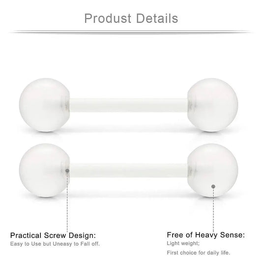 2Pcs 14G 16mm Glow In The Dark Flexible Acrylic Straight Tongue Nipple Ring Retainer Piercing Fpr Woman and Man Good Vibrations Adult Super Store