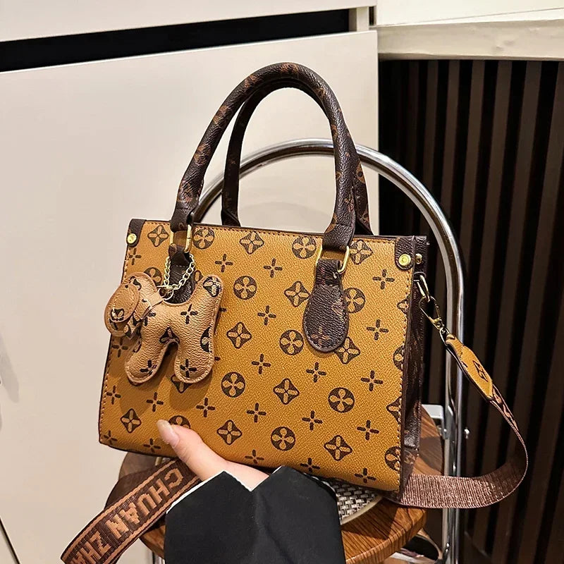 Classic Elegant Leather Handbag For Women Luxury Designer Crossbody Bag Versatile Shoulder Tote Purse Stylish Ladies Messenger Good Vibrations