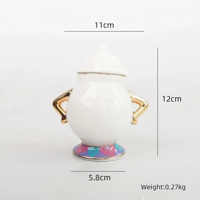 Disney Teapot Cute Cartoon Beauty And The Beast Coffee Pots Mug Mrs Potts Chip Cup Tea Cup Pots One Tea Set Droshipping Desk Gif Good Vibrations Adult Super Store