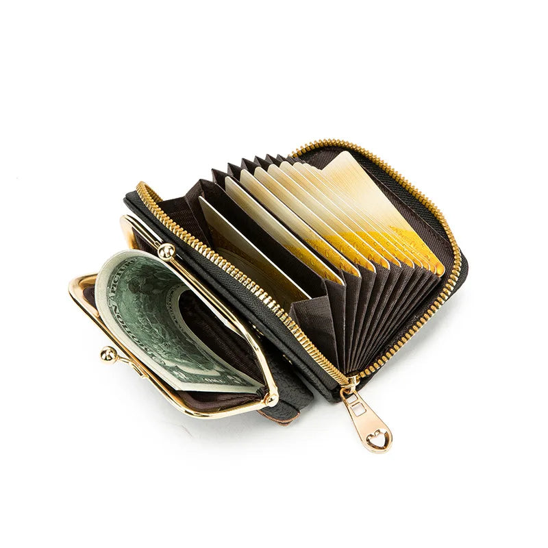 Women's PU Leather Short Wallet - Floral Pattern Large Capacity Purse with Money Hasp, Fashion Card Holder Coin Purse Good Vibrations