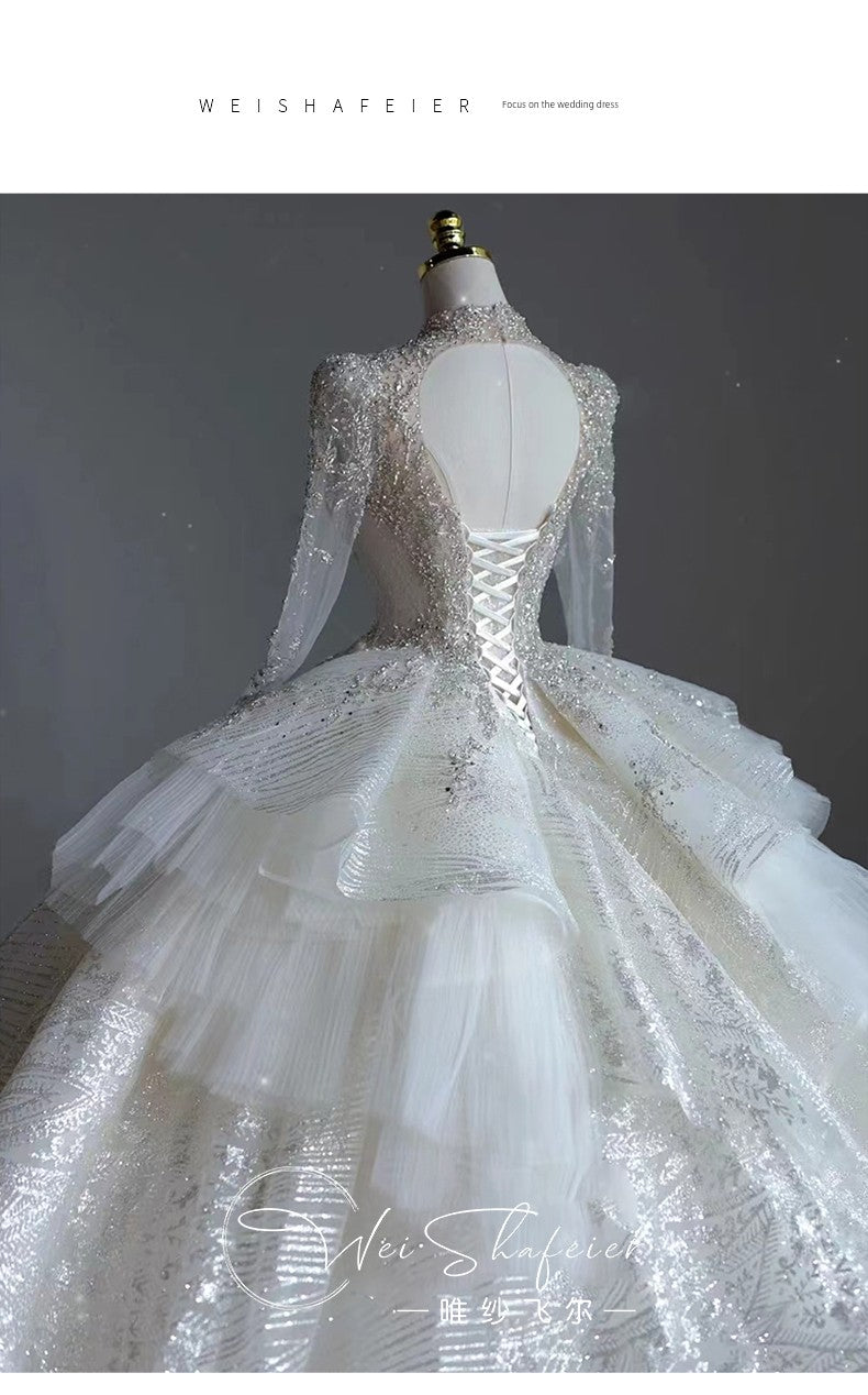 Short Long-Sleeved Socialite Wedding Dress