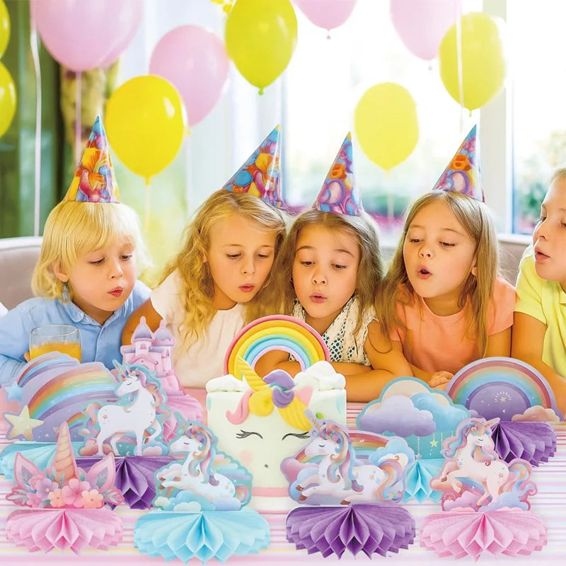 Rainbow Unicorn Honeycomb Ornament Set Rainbow Unicorn Birthday Party Decoration Kids Baby Shower Birthday Party Supplies Good Vibrations