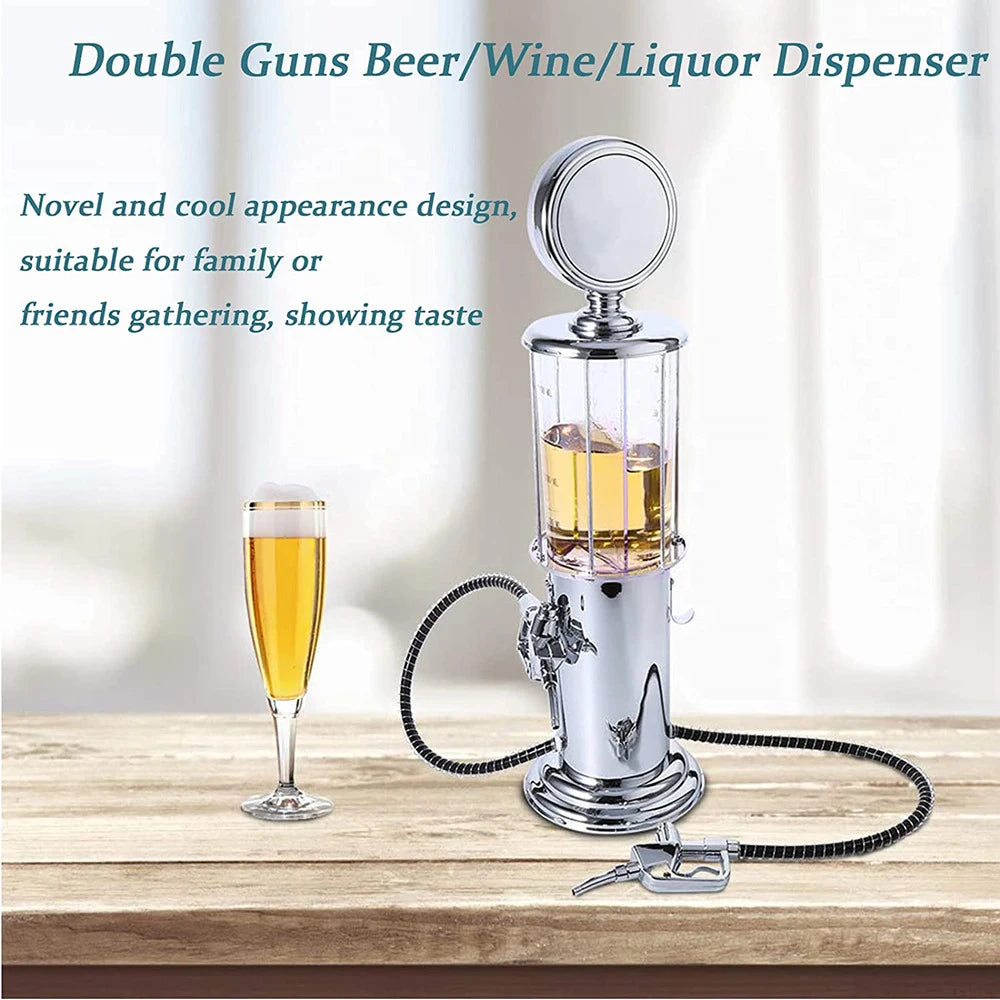 Gas Pump Dispenser for Drinks, Gas Pump Whiskey Wine Decanter, Single/Double Gun Beer Dispenser, Beverage Whiskey Decanter Tower Good Vibrations Adult Super Store