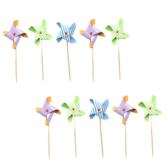 36pcs Cake Toppers Paper Picks Cupcake Premium Cake Picks Decor Birthday Party Supplies Creative Pinwheel Shape Safe Good Vibrations