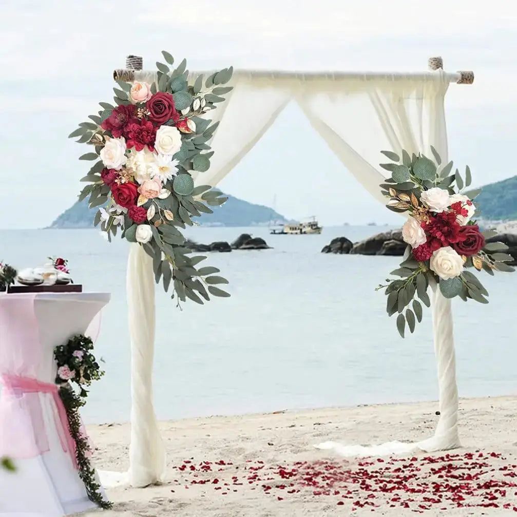 Corner Flowers Artificial Wedding Arch Flowers Kit Wedding Aisle Decoration Wedding Arch Flowers Wedding Welcome Sign Decor Good Vibrations