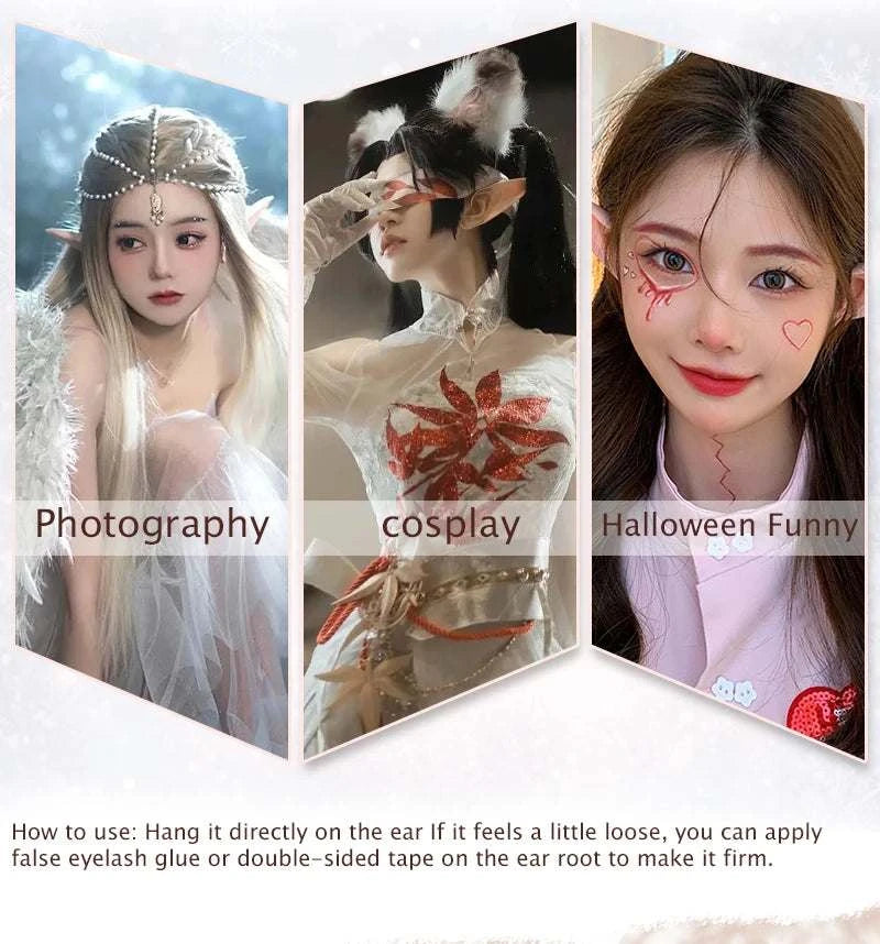 Cosplay Fairy Pixie Elf Ears Soft Vampire Ear Prop Angel Anime Party Dress Up Costume Accessories for Halloween Christmas GOOD Vibrations