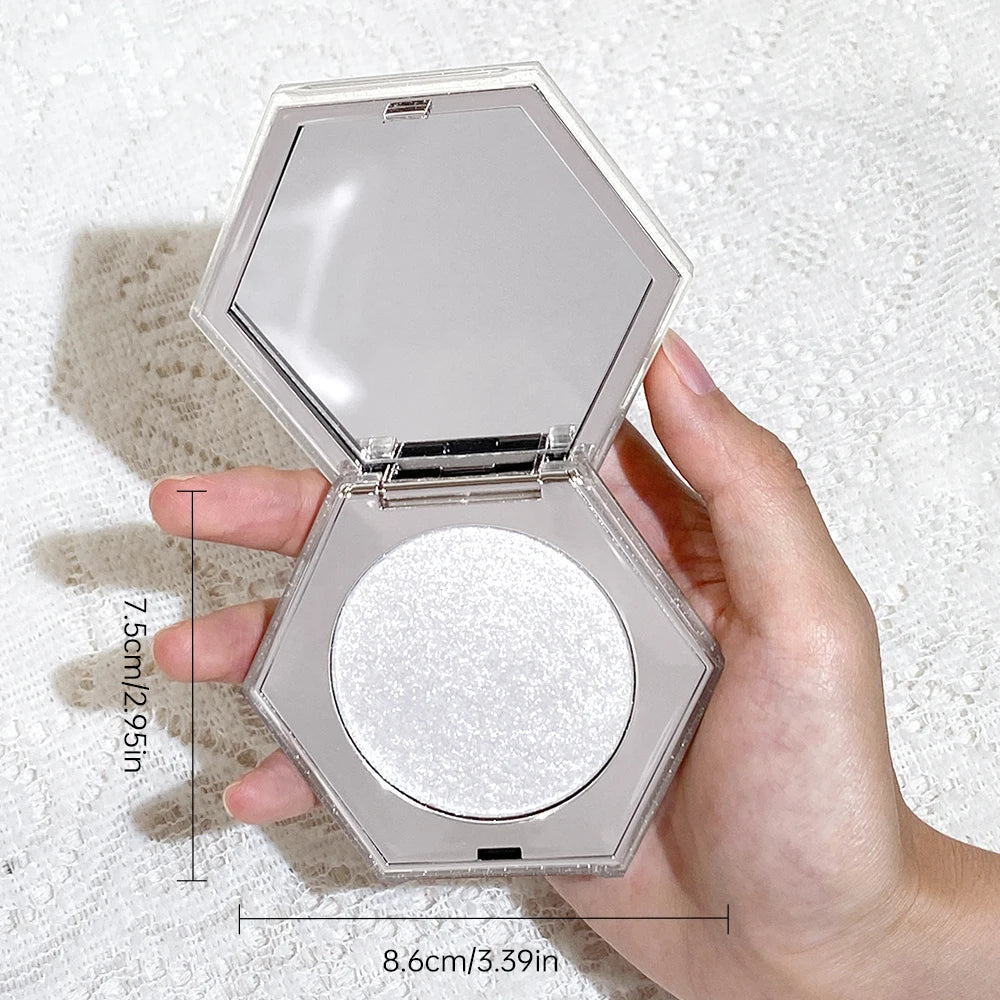 1 PC White Pearlescent Glitter Eyeshadow Palette - Waterproof and Long-lasting, Multi-purpose Eyeshadow Palette for Eyes, Lips a Good Vibrations