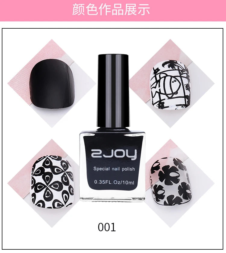10ml Nail Stamping Polish Varnish Black White Colorful Nail Printing Lacquers for Stamping Plate 30 Colors Nail Stamping Polish Good Vibrations