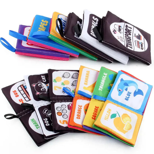 4 Pages Enlightenment Early Learning Books Children Black and White Cloth Book for Kids Montessori Educational Toys Good Vibrations