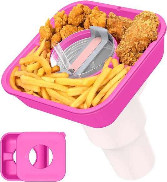 New Silicone Snack Bowl with Cover for Stanley 40oz Snack Tray 4 Divided Snack Plates Stanley Cup Accessories 1PC Good Vibrations