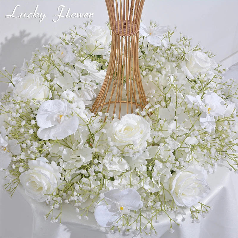 Artificial flowers Wreath Wedding Decoration Table Frame decor Floral Centerpiece Flower Backdrop Arrangement Flower Row Good Vibrations