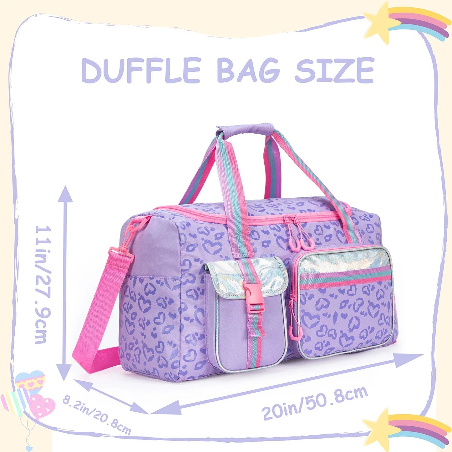 1 Pc Duffle Bag Girls Women Travel Bag Gifts Overnight Bag For Girls Women Tote Bag Sleepover Bag For Girls Gym Dance Bag Good Vibrations