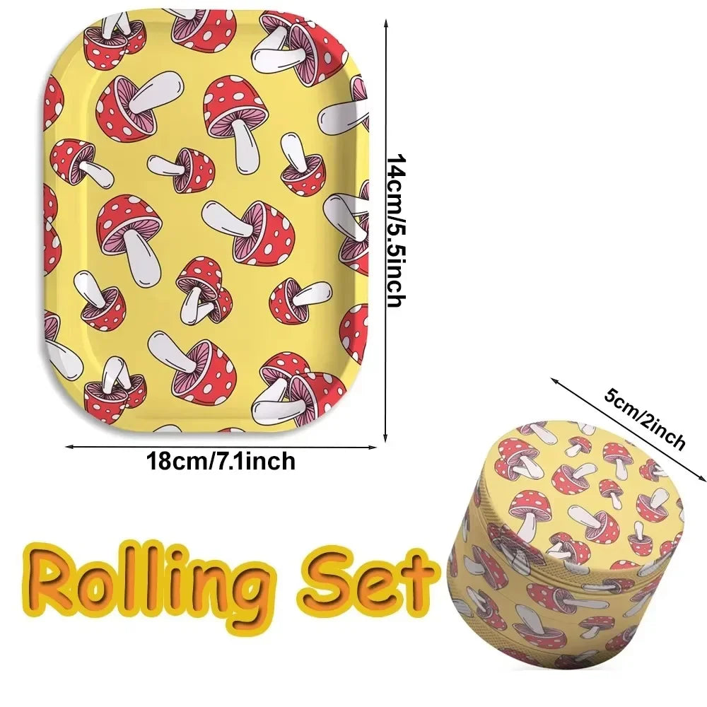 Two Pieces in One Rolling Tray and Grinder Kit Tobacco Accessories Good Vibrations Adult Super Store