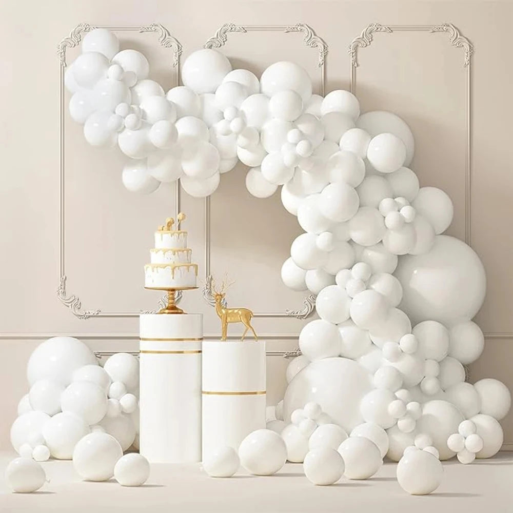 75pcs White Wedding Decor Balloon Garland White Wedding Anniversary Latex Balloons Arch Kit Valentine's Day Birde Shower Globos Good Vibrations