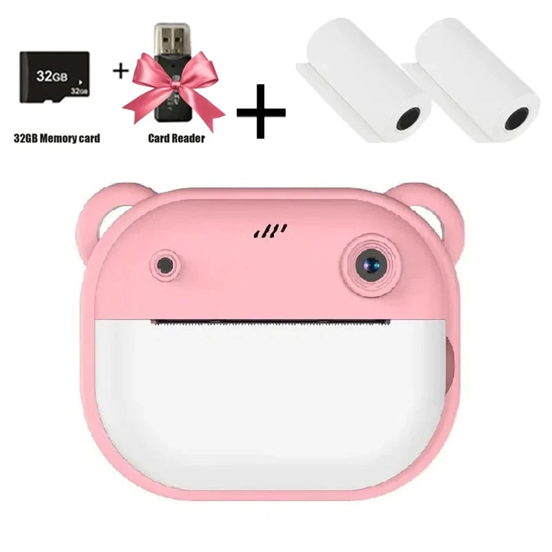 Children Digital Camera Instant Print for Kids Thermal Print Camera Instant Photo Printing Camera Video Toys+32G Memory Card Good Vibrations Adult Super Store