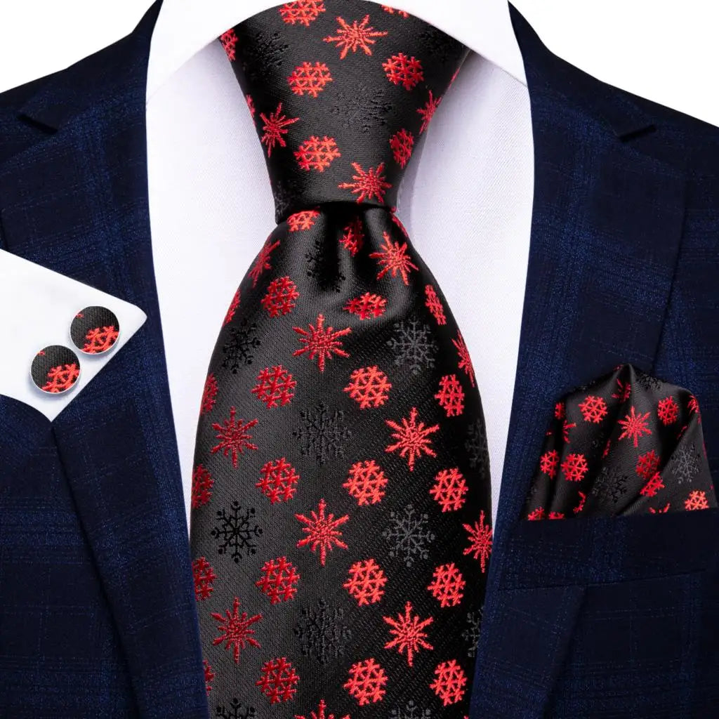 Hi-Tie Designer Red Burgundy Plaid Silk Wedding Tie For Men Handky Cufflink Gift Mens Necktie Fashion Business Party Dropshiping Good Vibrations