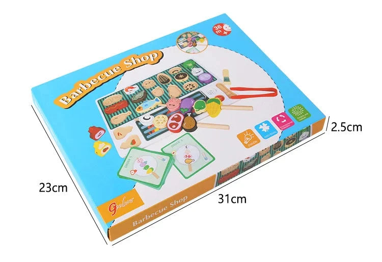 Simulation Kitchen Pretend Toy Wooden Toddler DIY BBQ Toy Set Classic Game Montessori Educational Toy For Children Kids Gift Good Vibrations
