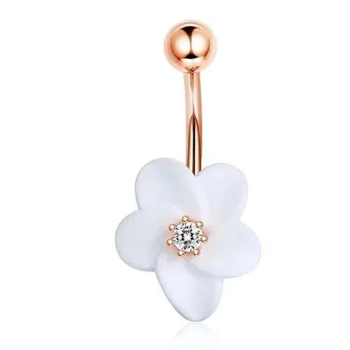 Bobisty Navel Rings Surgical Stainless Steel Belly Button Rings for Women Girls Body Piercing with Gold Plated Brass Flower Good Vibrations Adult Super Store