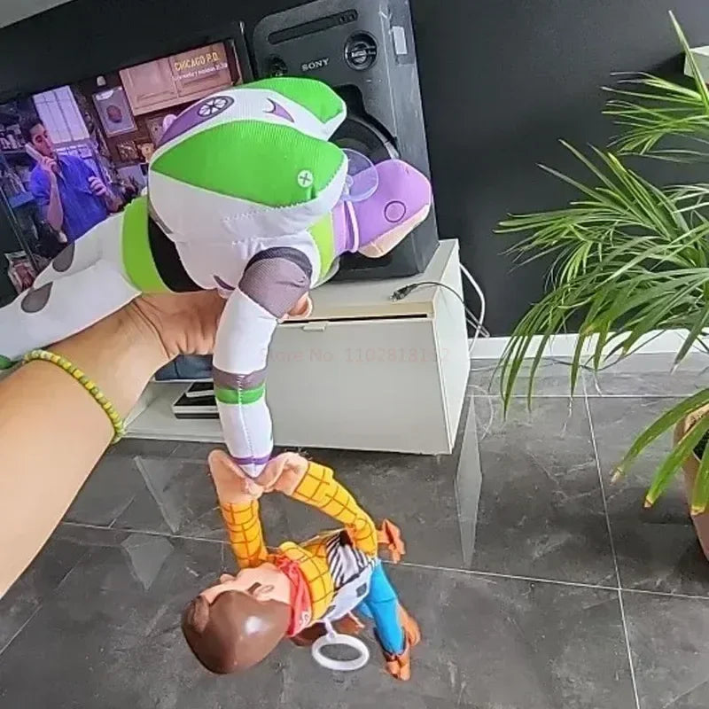 Toy Story Buzz Lightyear Rescue Woody Plush Dolls Auto Car Exterior Decoration Funny Dolls Outside Hang Toy Car Roof Ornament Good Vibrations