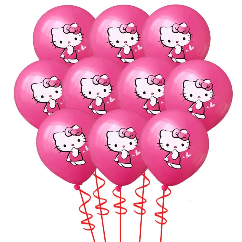 Cartoon Hello Kitty Theme Birthday Party Decor Supplies Kawaii KT Cat Latex Balloons Animal Balloon Baby Shower Kids Toys Gifts Good Vibrations
